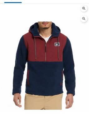 Hurley Half Zip Sherpa Anorak Hoodie, Size M, New